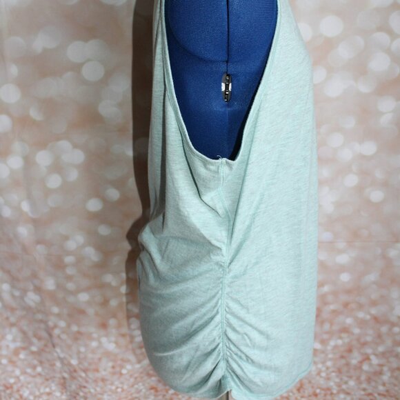 Athletic Works Women's Green Sleeveless Scoop-Neck Ruched Sides T-Shirt Size L - Picture 6 of 7